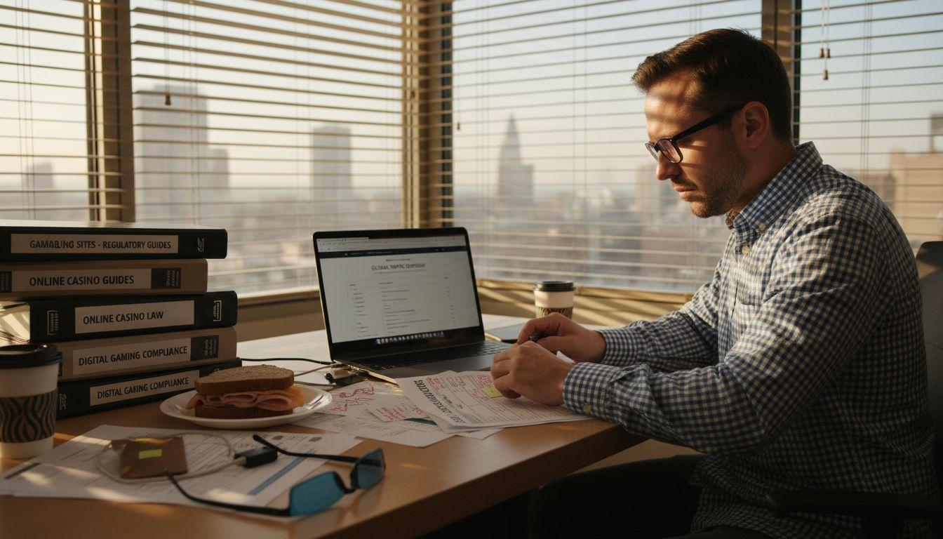 1771127276332_image SEO manager reviews audit checklist in office