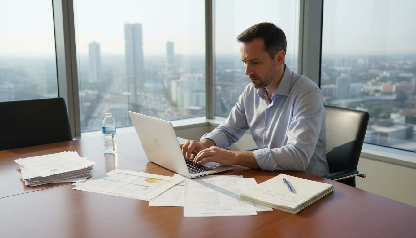 Marketing strategist reviewing SEO analytics