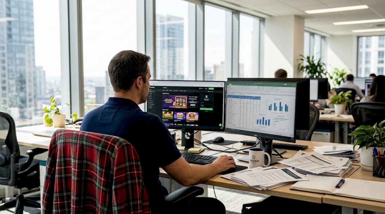 SEO expert reviewing casino website content