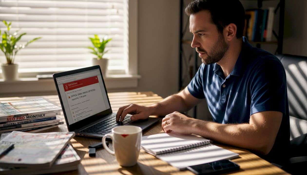 1775621099695_image SEO consultant examines penalty alert in home office